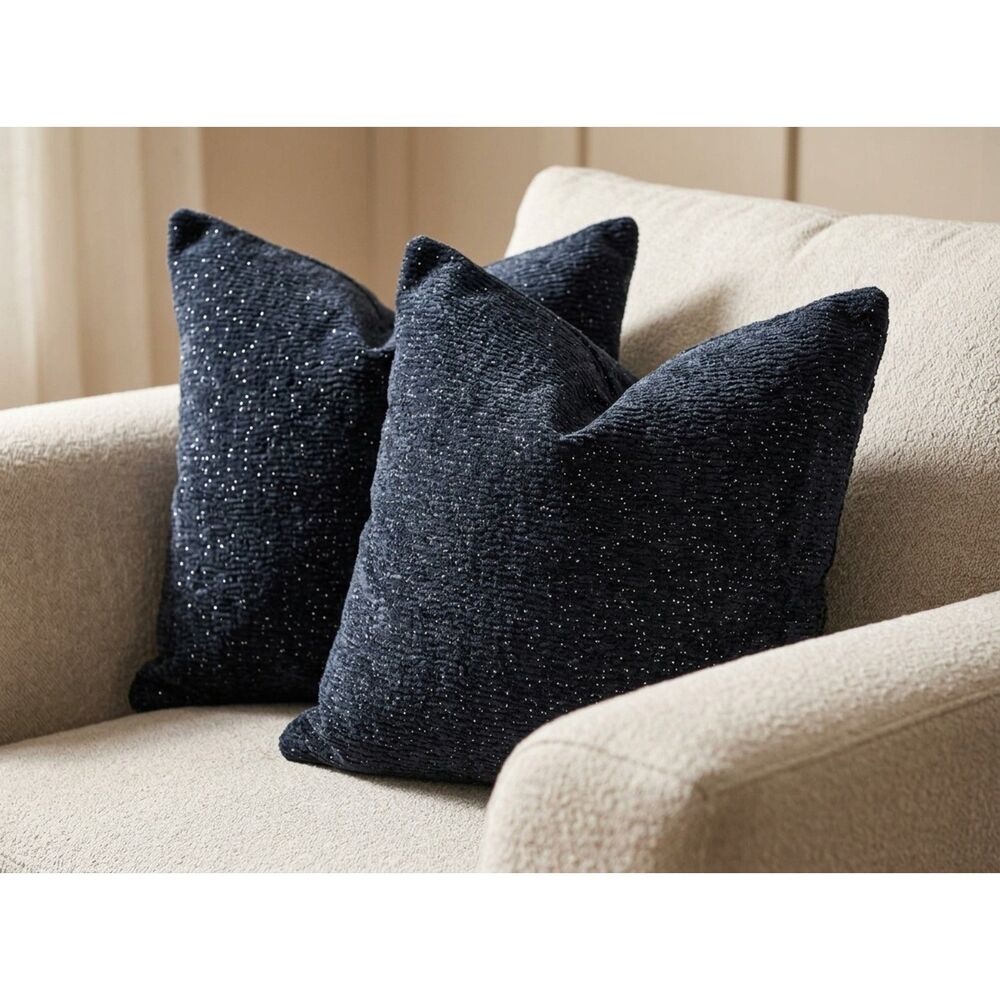 🌟 Navy Blue Sparkle Pillow Covers 18x18 Set Thick Chenille Glitter Glam Decor